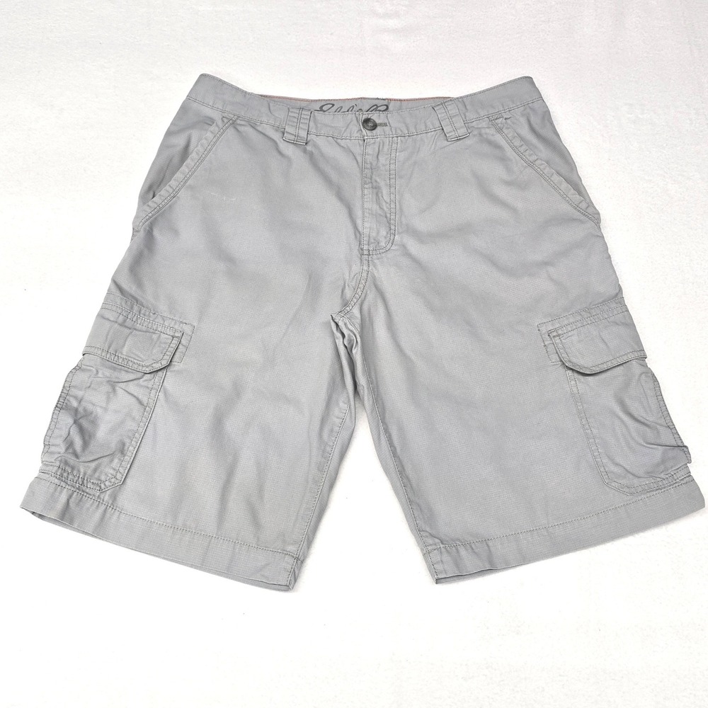 Eddie Bauer Mens Gray Ripstop Cargo Shorts Size 33 Outdoor Hiking Casual